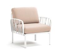 NARDI fauteuil pour l'extérieur KOMODO (Blanc / Canvas - Polypropylène fibre de verre et tissu Sunbrella)