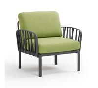 NARDI fauteuil pour l'extérieur KOMODO (Anthracite / Avocat - Polypropylène fibre de verre et tissu Sunbrella)