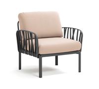 NARDI fauteuil pour l'extérieur KOMODO (Anthracite / Canvas - Polypropylène fibre de verre et tissu Sunbrella)