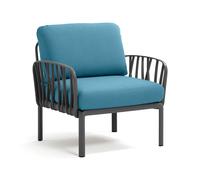 NARDI fauteuil pour l'extérieur KOMODO (Anthracite / Adriatic - Polypropylène fibre de verre et tissu Sunbrella)
