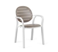 NARDI set de 2 fauteuils PALMA pour extérieur GARDEN COLLECTION (Blanc / Tourterelle - Polypropylène)