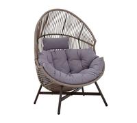 Fauteuil de jardin oeuf sur pied en rotin synthétique 142 cm beige - Oviala