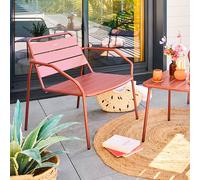 Fauteuil de jardin PHUKET Acajou Acier traité époxy, Traitement anti-rouille renforcé Hespéride