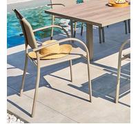 Fauteuil empilable Piazza Hespéride noisette/café