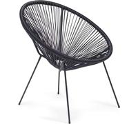 Fauteuil de jardin Rebecca Mobili Clianto 80x70x76 Acier PE Noir Vintage