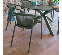 Fauteuil de jardin RIU Sauge / Vert laurier Aluminium traité époxy, Polyester Hespéride