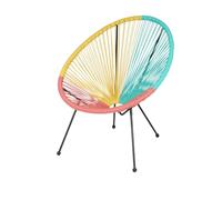 Fauteuil de jardin rond en résine coloris multicolore 56x88x72 cm