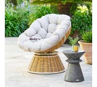 Fauteuil de jardin rotatif NYMELY Beige Acier, Traitement anti-rouille renforcé, Oléfine Hespéride