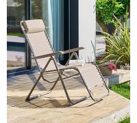 Fauteuil de jardin SILOS Noisette Acier traité époxy, Texaline Hespéride