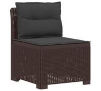 Fauteuil de jardin simple avec coussins aspect rotin PP résistant | Structure en polypropylène dur, texture rotin élégante, coussins rotatifs, montage entre deux personnes