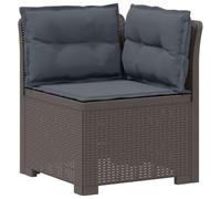 Fauteuil de jardin simple en polypropylène avec coussins aspect rotin | Résistant à l'eau et au soleil, texture osier, montage entre deux, couvrir avec housse et essuyer avec un chiffon