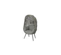 Fauteuil de jardin sur pieds ouf de jardin en résine tressée gris clair Palermo -
