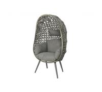 Fauteuil De Jardin Sur Pieds ¿Uf De Jardin En Résine Tressée Gris Clair Palermo Marron
