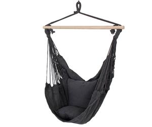 Fauteuil de jardin suspendu extérieur Siège suspendu anthracite gris Fauteuil extérieur Fauteuil suspendu avec deux coussins, largeur x hauteur x profondeur 90 x 120 x 60 cm
