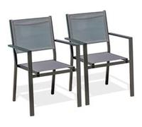 DCB Garden Fauteuils de jardin en alu, toile plastifiée Lot de 2