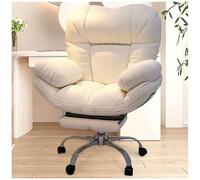 Fauteuil De Jeu, Chaise Informatique avec Repose-Pieds, Chaise De Bureau à Domicile avec Assise Large, Fauteuil Inclinable Ergonomique Pivotant à 360° pour La Maison, Jeu, Gris/Blanc/Rose