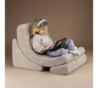 Fauteuil de jeu enfant - pouf design lune en teddy biscuit TU
