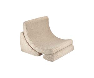 Fauteuil De Jeu Enfant - Pouf Design Lune En Teddy Biscuit TU