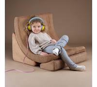 Fauteuil de jeu enfant - pouf design lune en velours côtelé toffee TU