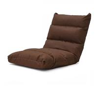 Fauteuil de Jeu Ergonomique réglable - Dossier 5 Positions, canapé inclinable en Coton et Lin pour Lire, méditer et se détendre - Marron