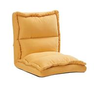 Fauteuil de Jeu rembourré réglable avec Dossier - Canapé Pliant pour Adultes, Fauteuil de Sol Confortable pour Lire, méditer et Dormir (Jaune)