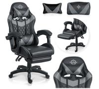 Fauteuil de jeu - Sofotel - Draknor II - Noir-gris - Ergonomique - Accoudoirs réglables - Dossier inclinable