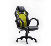 Fauteuil De Jeu Vidéo Racing Inclinable - Accoudoir Rembourré Réglable Ergonomique Appuie-Pied À Dossier Haut Pivotant Appui-Tête Oreiller De Soutien Lombaire Seau En Cuir Ordinateur De Bureau,Vert