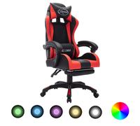 Fauteuil de Jeux Vidéo avec LED RVB Bordeaux et Noir Similicuir Bureau vidaXL