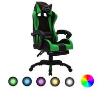 Fauteuil de Jeux Vidéo avec LED RVB Bordeaux et Noir Similicuir Bureau vidaXL