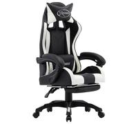 Fauteuil de Jeux Vidéo avec Repose-pied Doré et Noir Similicuir Bureau vidaXL