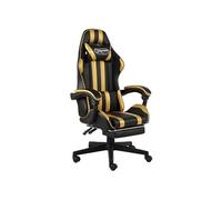 Fauteuil de jeux vidéo avec repose-pied Noir et doré Similicuir20528