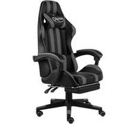 Fauteuil de jeux vidéo avec repose pied Noir et gris Similicuir Gris G