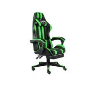 Fauteuil de jeux vidéo avec repose pied Noir et vert Similicuir