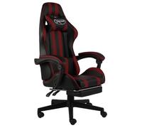 Fauteuil de Jeux Vidéo avec Repose-pied Noir et Vert Similicuir Chaise vidaXL