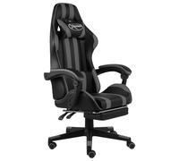 Fauteuil de Jeux Vidéo avec Repose-pied Noir et Vert Similicuir Chaise vidaXL