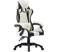 Fauteuil de jeux vidéo Blanc Similicuir Noir G