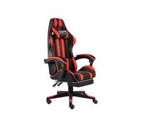 Fauteuil de jeux vidéo et repose-pied Noir et rouge Similicuir20527