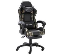 Fauteuil de Jeux Vidéo Noir et Camouflage Similicuir Inclinable Bureau vidaXL