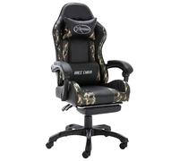Fauteuil de Jeux Vidéo Noir et Camouflage Similicuir Inclinable Bureau vidaXL