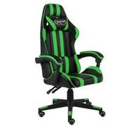 Fauteuil de jeux vidéo Noir et vert Similicuir Vert G