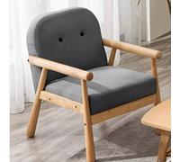 Fauteuil de loisir en bois massif avec accoudoirs et pieds en bois massif, chaise longue rétro moderne en tissu tapissé, canapé d'appoint moderne pour salon, chambre à coucher