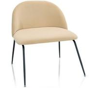 hjh OFFICE VELVO 645056 Fauteuil Visiteur rembourré en Velours avec Pieds en métal Beige