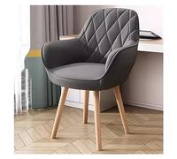Fauteuil de Maquillage, Fauteuil pivotant Gris, Chaise d'appoint rembourrée pour Petits espaces, sans roulettes, Pieds en Bois, idéal pour Salle à Manger, Bureau, Salle de Maquillage, mobili
