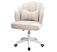 Fauteuil de Maquillage pivotant à 360° en Velours, Chaise de Bureau esthétique au Design élégant en Forme de Coquillage pour Le Salon et la Chambre, Fauteuil d'appoint Confortable