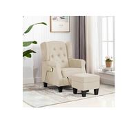Fauteuil de massage avec repose-pied Crème Tissu