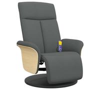 Fauteuil de massage avec repose-pieds en tissu gris foncé - Ottoman confortable pour salon et chambre à coucher, durable et facile d'entretien - Relaxation après une journée bien remplie