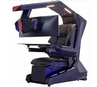 Fauteuil de massage cockpit - Chaise de jeu à dossier haut avec haut-parleurs, design professionnel en cuir pour plus de confort et de soutien