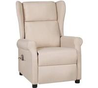 vidaXL Fauteuil de massage Crème Tissu