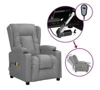 Fauteuil de Massage Electrique Fauteuil de Relaxation Gris Similicuir vidaXL