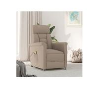Fauteuil de massage en tissu microfibre taupe